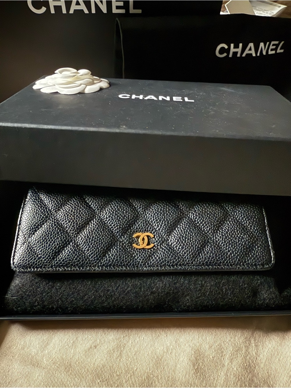 CHANEL Black Quilted Caviar Leather with Gold Hardware - Picture 12 of 13
